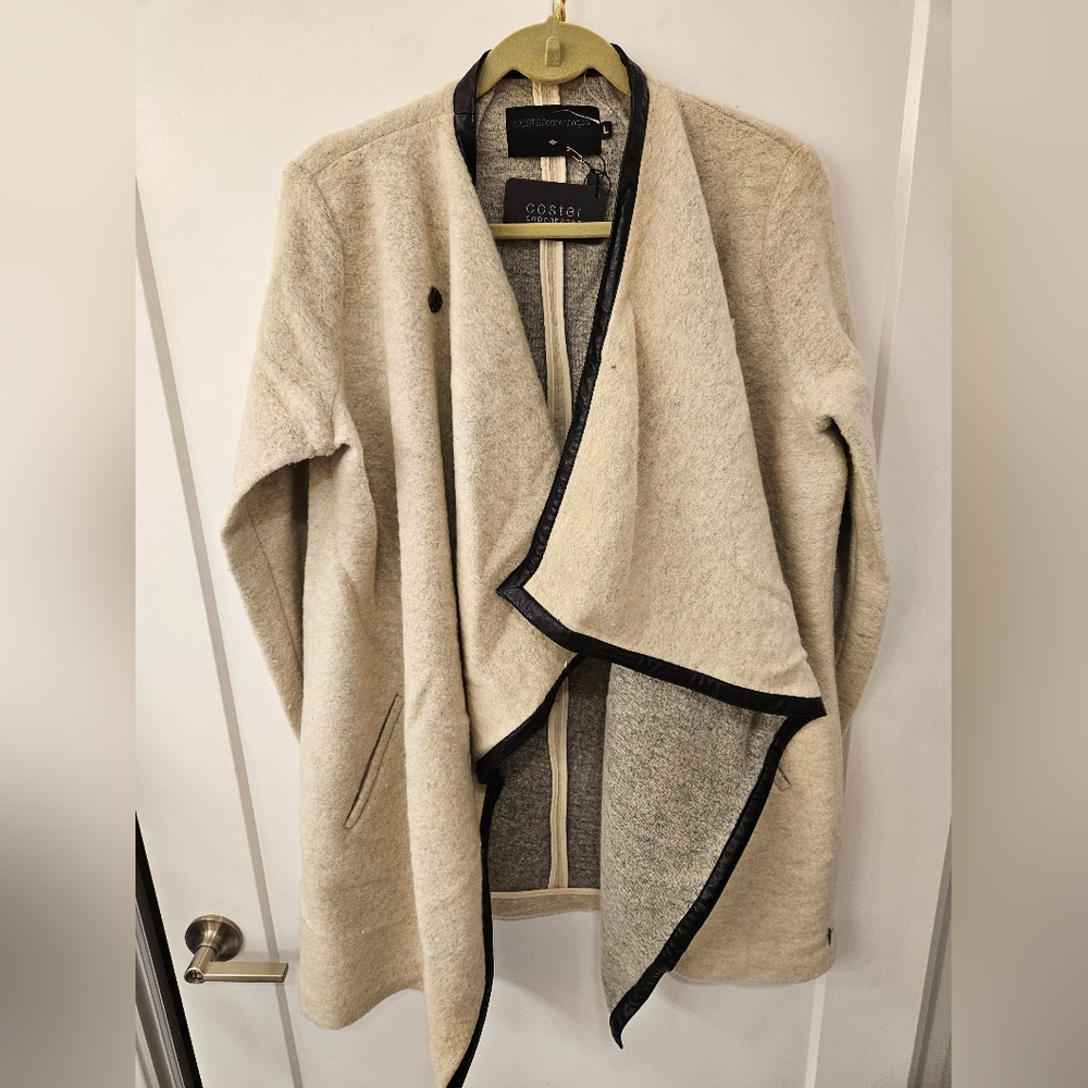 NWT - Cardigan with Draped Front - Coster Copenhagen - Off White - Size L